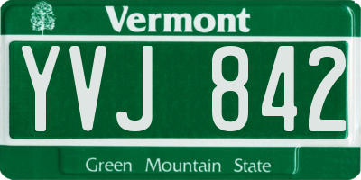 VT license plate YVJ842