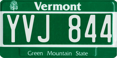 VT license plate YVJ844