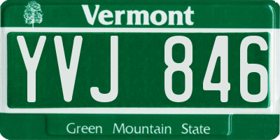 VT license plate YVJ846