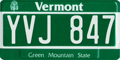 VT license plate YVJ847