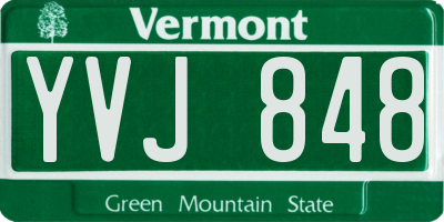 VT license plate YVJ848