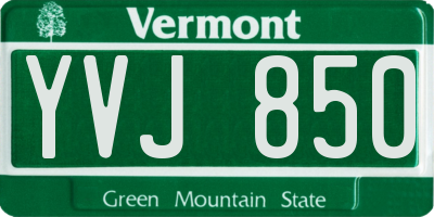 VT license plate YVJ850