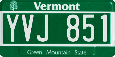 VT license plate YVJ851