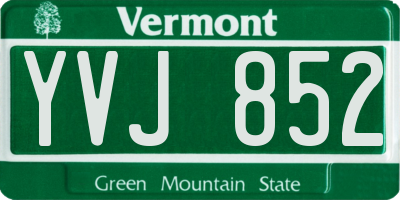 VT license plate YVJ852