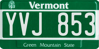 VT license plate YVJ853