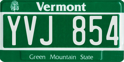 VT license plate YVJ854
