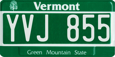 VT license plate YVJ855