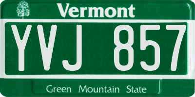 VT license plate YVJ857