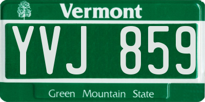 VT license plate YVJ859