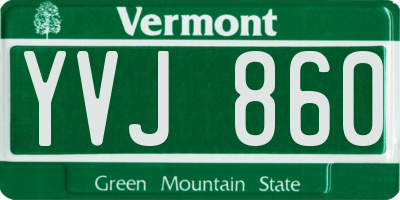VT license plate YVJ860
