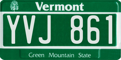 VT license plate YVJ861