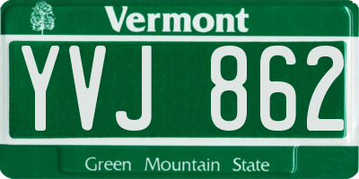 VT license plate YVJ862