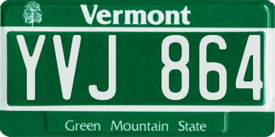 VT license plate YVJ864