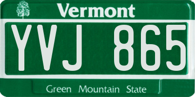 VT license plate YVJ865