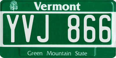 VT license plate YVJ866