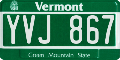 VT license plate YVJ867