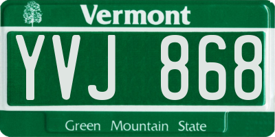 VT license plate YVJ868