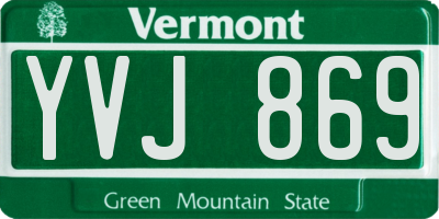VT license plate YVJ869