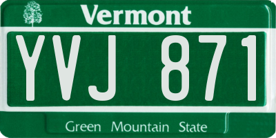 VT license plate YVJ871