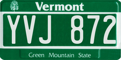 VT license plate YVJ872