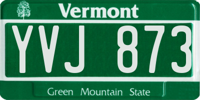 VT license plate YVJ873