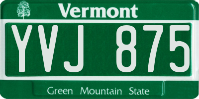 VT license plate YVJ875