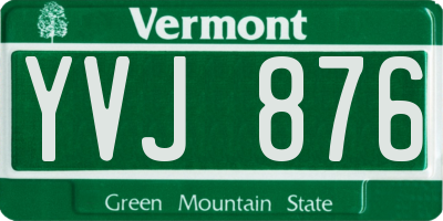VT license plate YVJ876