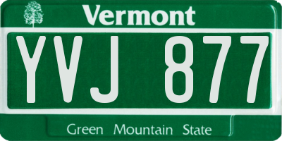 VT license plate YVJ877