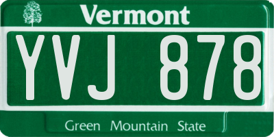 VT license plate YVJ878