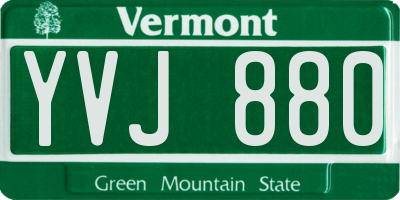 VT license plate YVJ880
