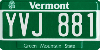 VT license plate YVJ881