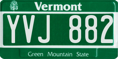 VT license plate YVJ882