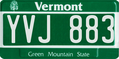 VT license plate YVJ883