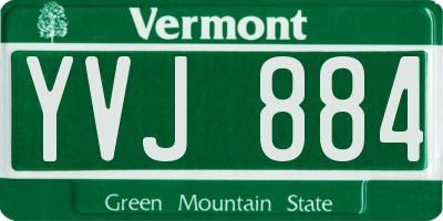 VT license plate YVJ884