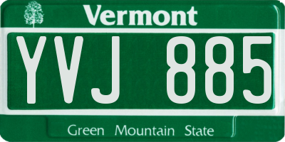 VT license plate YVJ885