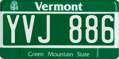 VT license plate YVJ886