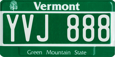 VT license plate YVJ888