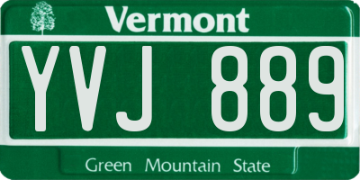 VT license plate YVJ889