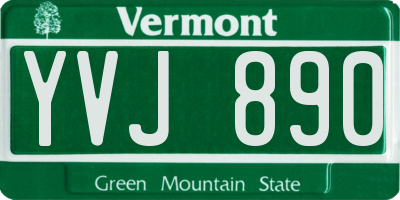 VT license plate YVJ890