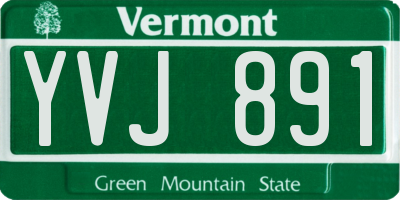 VT license plate YVJ891