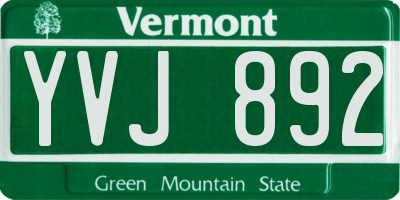 VT license plate YVJ892