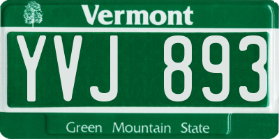 VT license plate YVJ893