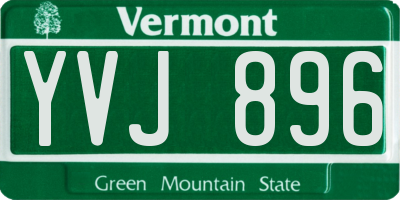 VT license plate YVJ896