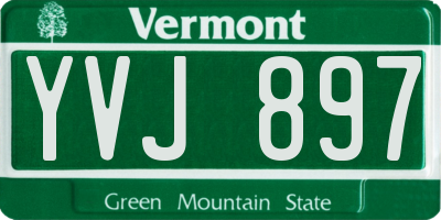 VT license plate YVJ897
