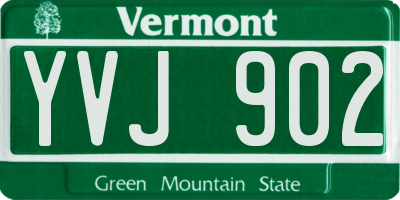 VT license plate YVJ902