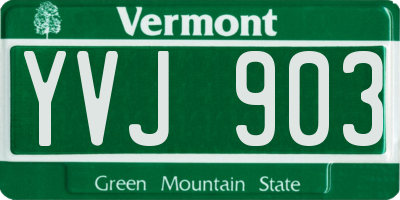 VT license plate YVJ903