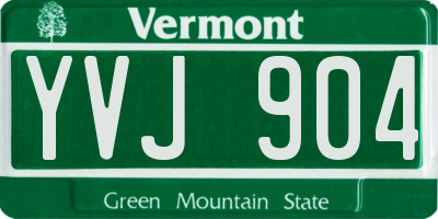VT license plate YVJ904