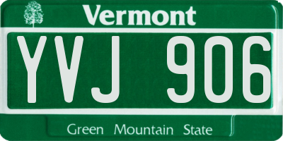 VT license plate YVJ906