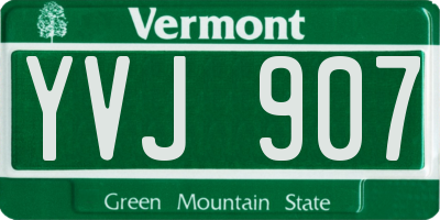 VT license plate YVJ907