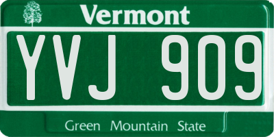 VT license plate YVJ909